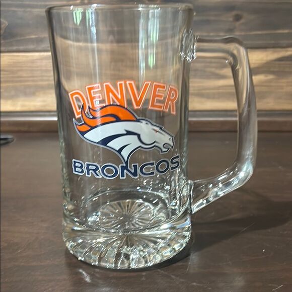 Denver Broncos NFL Football Colorado Beer Stein Glass Handle Cup - Picture 1 of 7